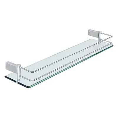 (24-Inch, Brushed) Tempered Glass Shelves Bathroom Shelves with Track Wall Mounted Inch, SU S304