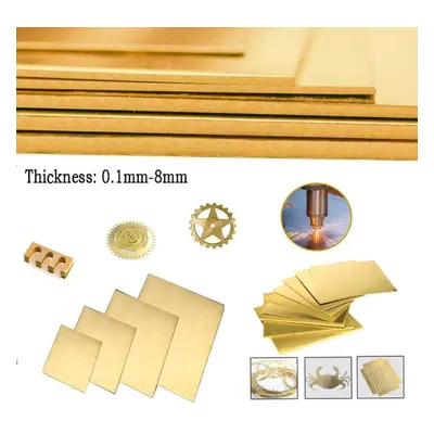 (4x200x200mm) 1pcs Brass Sheet Thickness 0.1/0.2/0.3/0.5/0.6/0.8/1/1.5/2/2.5/3/4/6/8mm Brass Pla