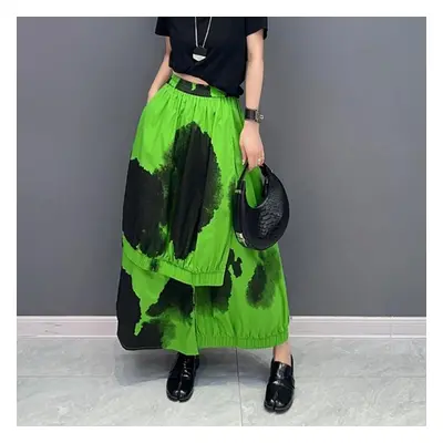 (green, One Size) Xitao Print Casual Pants Women Personality Fashion Loose Pants Wld11273