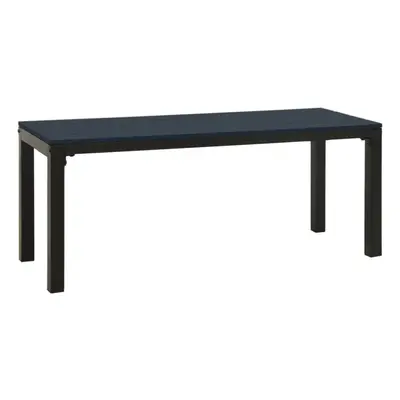 (black) vidaXL Garden Bench Park Patio Bench Seat Outdoor Seating Bench Steel and WPC