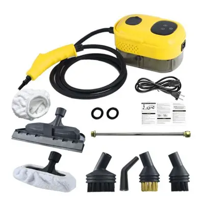 (yellow, EU) 2500w High Pressure Steam Cleaner Steamer Smart Touch Screen Extended Nozzle Brush 