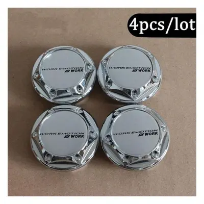 (silver, 68MM) 4pcs/lot Work Racing Emblem 64mm 68mm Car Wheel Center Hub Caps Badge Accessories