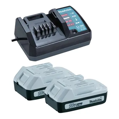 2 X Makita BL1815G 18v G-Series 1.3ah Lithium Ion Battery + DC18WA Charger