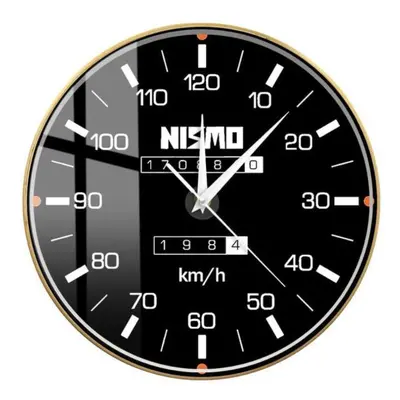 (black) Racing Car Speedometer Decorative Wall Clock For Man Cave Garage Decor Retro Motorsports