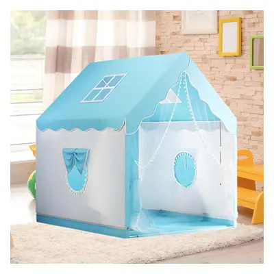 (as the picture, blue) Kids Play Tent Children House For Boys Girls Foldable Princess Castle Ind