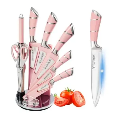 Sharp Kitchen Knife Set with Rotating Block â 9pcs Stainless Steel Knife Block â Degree Rota