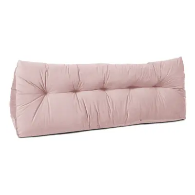 (Lancashire Textiles 130cm x 20cm Luxury Suede Wedge Pink Double Bed Headboard Cushion ) Triangu