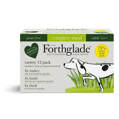 Forthglade Complete Natural Wet Dog Food - Grain Free with vegetables Variety Pack (12 x 395g) T