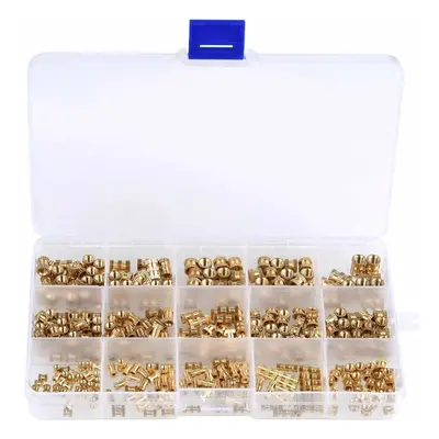 330Pcs M2 M3 M4 M5 Metric Female Thread Brass Knurled Nut Threaded Insert Embedment Nuts Assortm