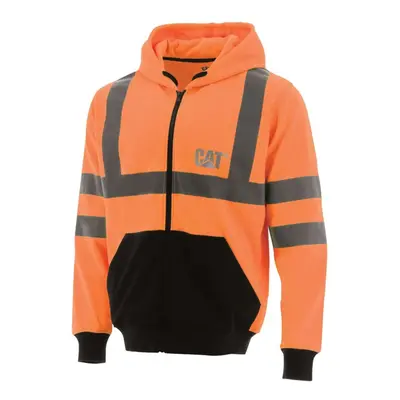 Caterpillar Men's Full Zip Hooded Sweatshirt HI-VIS Orange