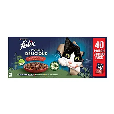 Felix Naturally Delicious Countryside Selection in Jelly Wet Cat Food, 40x80g