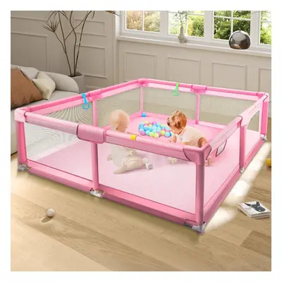 (Pink 180x150cm) Baby Playpen with Mesh Walls Ocean Balls