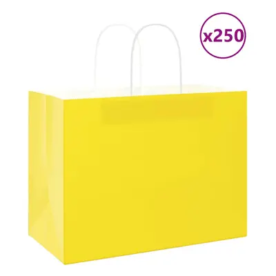 (yellow, x x cm) vidaXL Paper Bags pcs with Handles Brown 21x11x36 cm Paper Grocery Bag