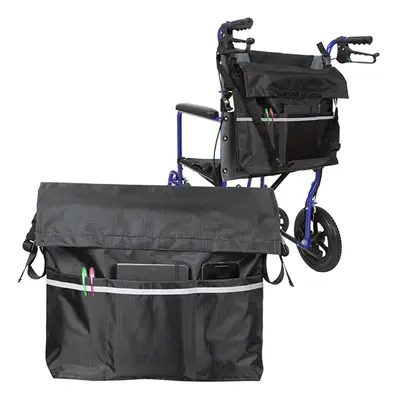 Multi-pocket Wheelchair Storage Pouch Shoulder Hanging Bag with Reflective Strip Wheelchair Stor