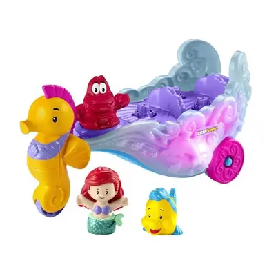 Little People Toddler Toy Disney Princess Ariel's Light-Up Sea Carriage Musical Vehicle with Fig