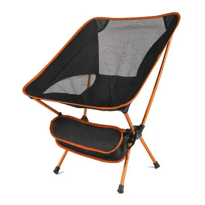 (Orange) Folding Camping Chair Fishing BBQ Hiking Chair Picnic Lightweight Extended Chair Outdoo