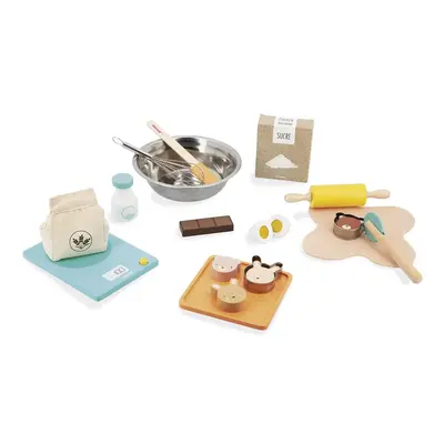 - My Bakery - Pretend Play Kitchen and Doll's Tea Set Toy - Wooden and Felt Pieces Included - FS