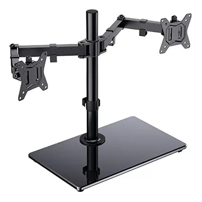 ErGear Dual Monitor Stand for 13"- 32" Screen, Freestanding Base Dual Monitor Arm with Smooth Fl