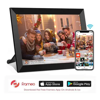 (black, UK Plug) 10.1 Inch Smart WiFi Digital Photo Frame 1280x800 IPS LCD Touch Screen Built in