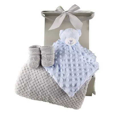 New Baby Boy Gifts Set Blue Teddy Baby Hamper Baby Shower Gifts Boy New Born Gift Basket Blanket