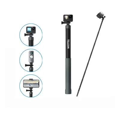 TELESIN 3M Carbon Fiber Selfie Stick Monopod With 1/4 Screw For Action Camera