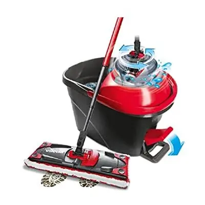 Ultramax Turbo 2-in-1 Floor Mop Complete Set, Mop with Telescopic Handle, Microfibre Cover and B