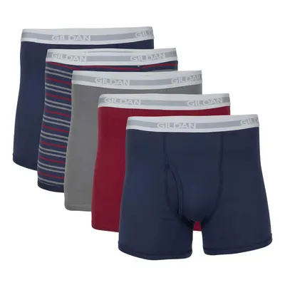 Gildan Men's Underwear Boxer Briefs Multipack Mixed Blue (5-Pack) Large