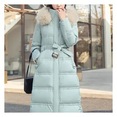 (blue, M) Parka Women Women&apos;s Winter Coats New Winter Jacket In Heavy Hair Long Cultivate M