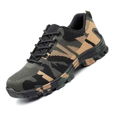 (camouflage, 40) Men Sneakers Steel Toe Cap Anti-smash Work Shoes Anti-puncture Anti-skid Labor 