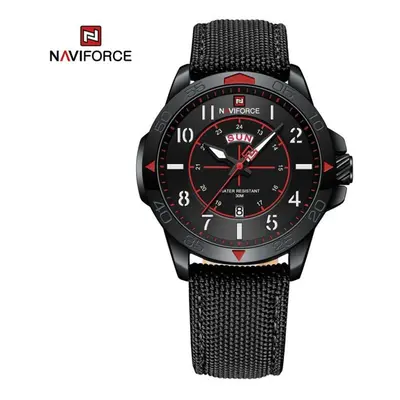 (black,red, 255mm) Naviforce Men&apos;s Watches Quartz Army Waterproof Wristwatch Nf9204n