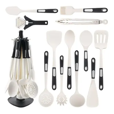 (13piece) Black White Non-stick Cookware Kitchenware Silicone Heat Resistant Utensils Set Spatul