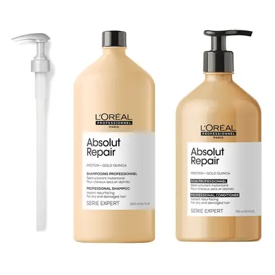 L'Oreal Serie Expert Absolut Repair - Pump - Shampoo 1500ml - Conditioner 750ml