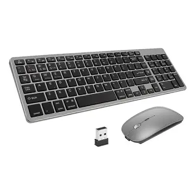 (black) Wireless Bluetooth Dual-mode Keyboard And Mouse Set Rechargeable Mute For Notebook Deskt