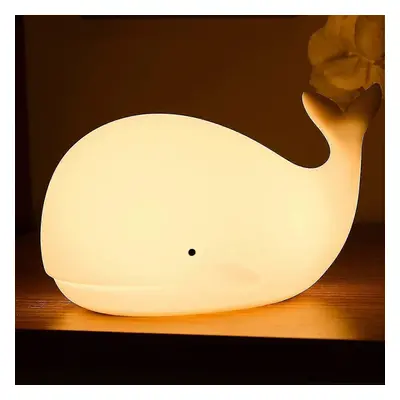 Cute Whale Baby Night Light Kids Lamp, Colour Changing Whale Light, Rechargeable Battery Night L