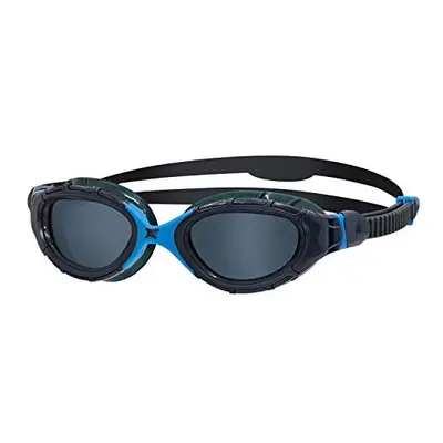 Predator Flex Goggle, UV Protection Swim Goggles,Grey/Blue/Smoke Tint, small