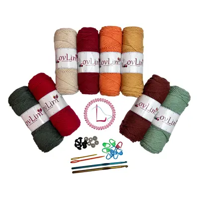 LovLim Bulky Milk Cotton Yarn 8x100g Soft Yarn Skeins 1000+ Yards