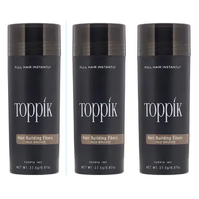 MEDIUM BROWN) Toppik Hair Building Fibres | Hair Fibres For Thinning Hair 27.5g (Pack of 3)