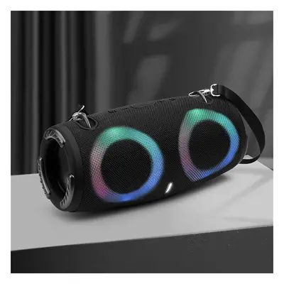 (black, 30X12X12CM) Portable Waterproof High Power Bluetooth Speaker Rgb Colorful Light Wireless