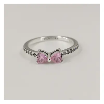 (54) pandora sparkling pink bow ring