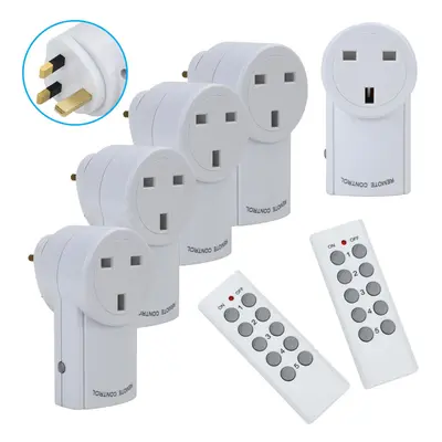 5 Remote Control Sockets Wireless Switch Mains Power Outlet Pack UK Plug