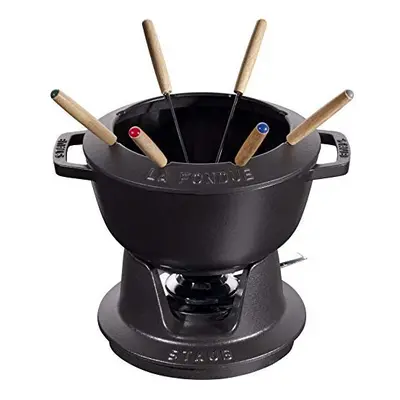 Fondue Set with Forks Suitable for Cheese Chocolate and Meat Fondue Cast Iron