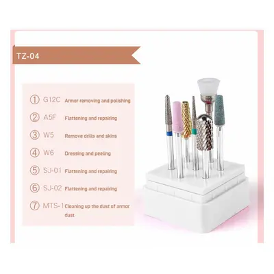 (TZ-04) 7Pcs/Set Nail Art Drill Bits Ceramics Tungsten Steel Gel Removal Acrylic Cuticle Electri