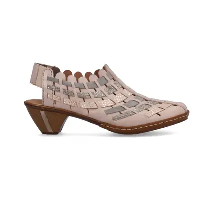 (7.5 (Adults')) | Sina | Beige/Light Rose | Womens Sling Back Summer Shoes