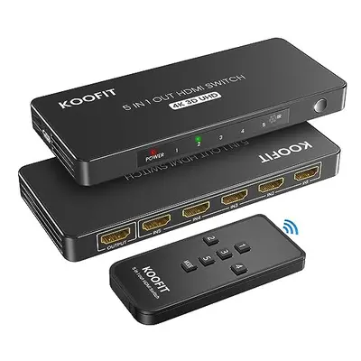 HDMI Switch In Out, HDMI Splitter 4K with Remote Auto HDMI Switcher Supports 4K 3D UHD, Switch H