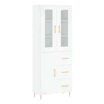 vidaXL Highboard Sideboard Cupboard Storage Cabinet White Engineered Wood