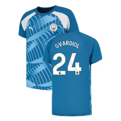 (MB) Man City Pre-Match Jersey (Lake Blue) - Kids (Gvardiol 24)