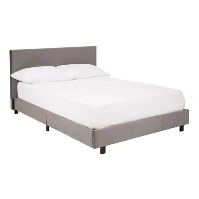 Compact Bed In Box In Brushed Steel Velvet, Minimalist Bed For Bedroom, Sturdy Bed With Vertical