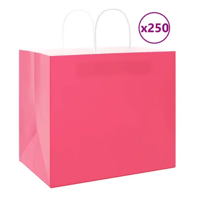 (pink, x x cm) vidaXL Paper Bags pcs with Handles Brown 21x11x36 cm Paper Grocery Bag