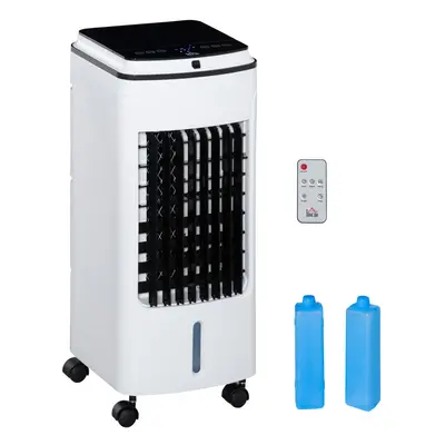 HOMCOM 3-in-1 Portable Air Cooler with 4L Water Tank 7.5H Timer, Remote White