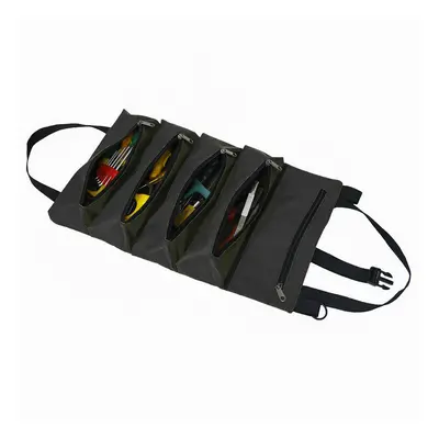 (Black) 49x29cm Portable 600D Oxford Cloth Car Seat Back Multi-function Tool Roll Bag Storage Ba